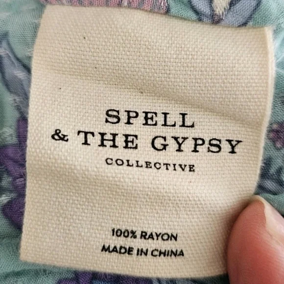 Spell & The Gypsy Siren Song Mermaid Midi Dress Size Medium Boho Gypsy Flowy - Picture 14 of 16